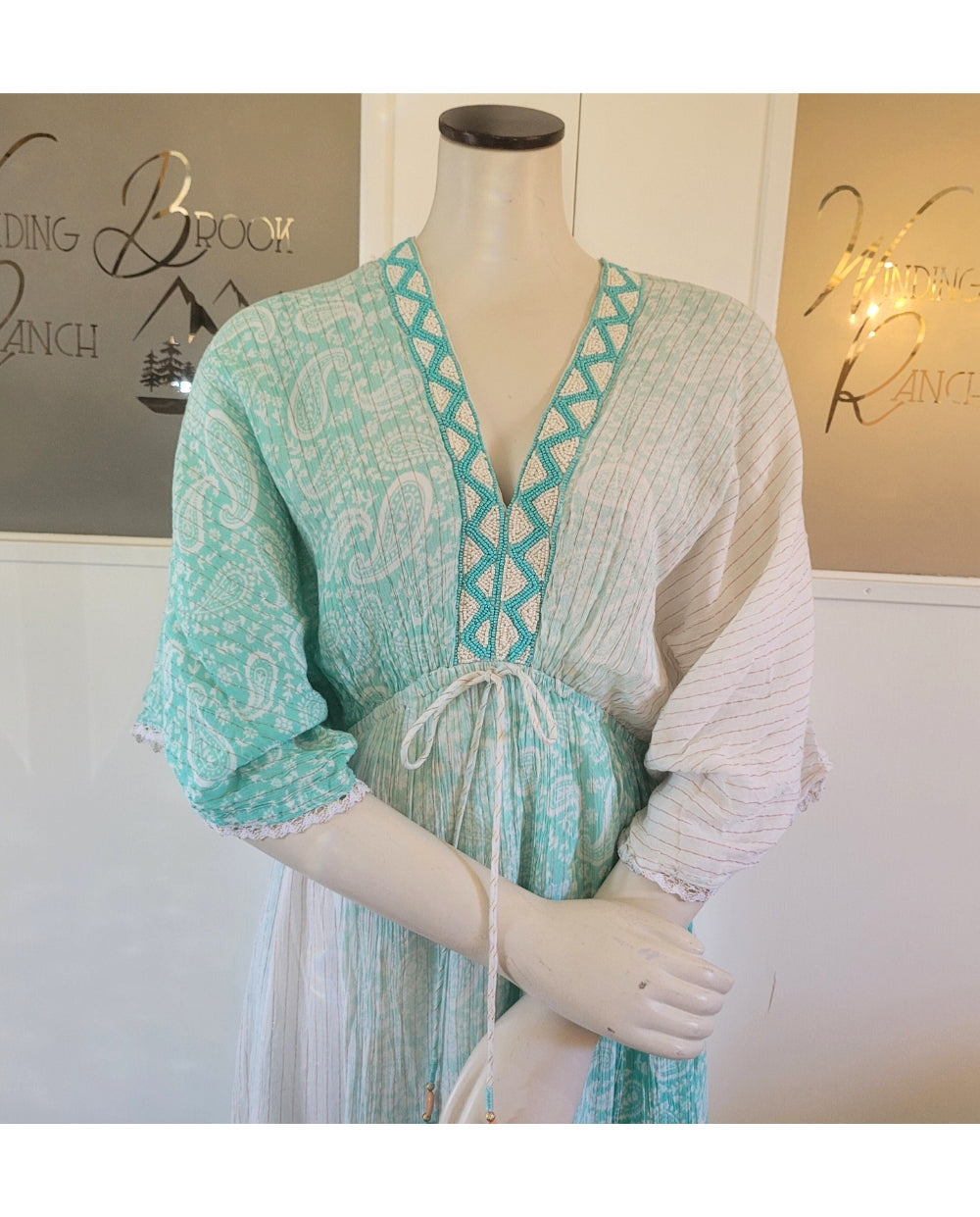 Elegant Sari Dress in Aqua