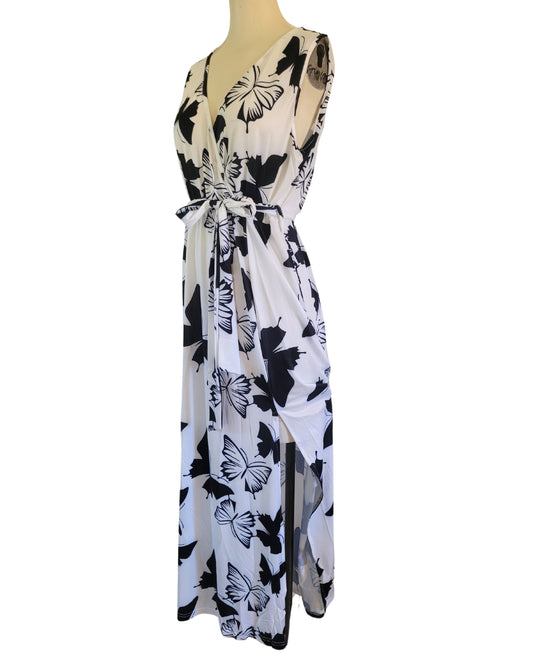 Black and White Butterfly Dress