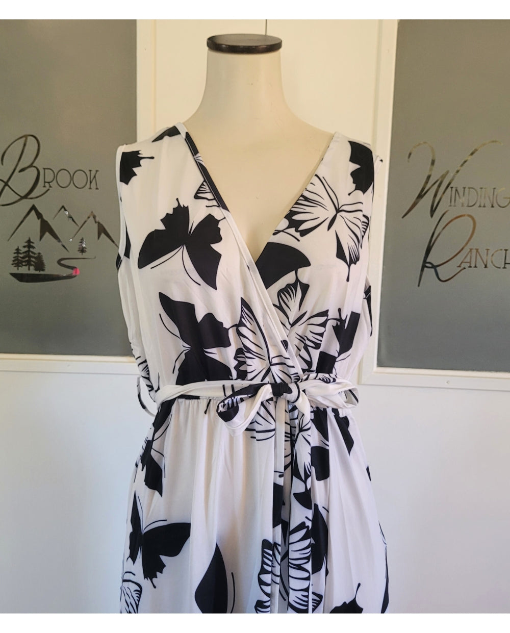 Black and White Butterfly Dress