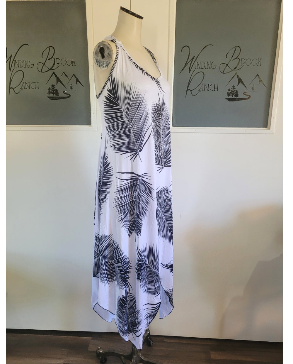 Black Feather Dress with Handkerchief Hem