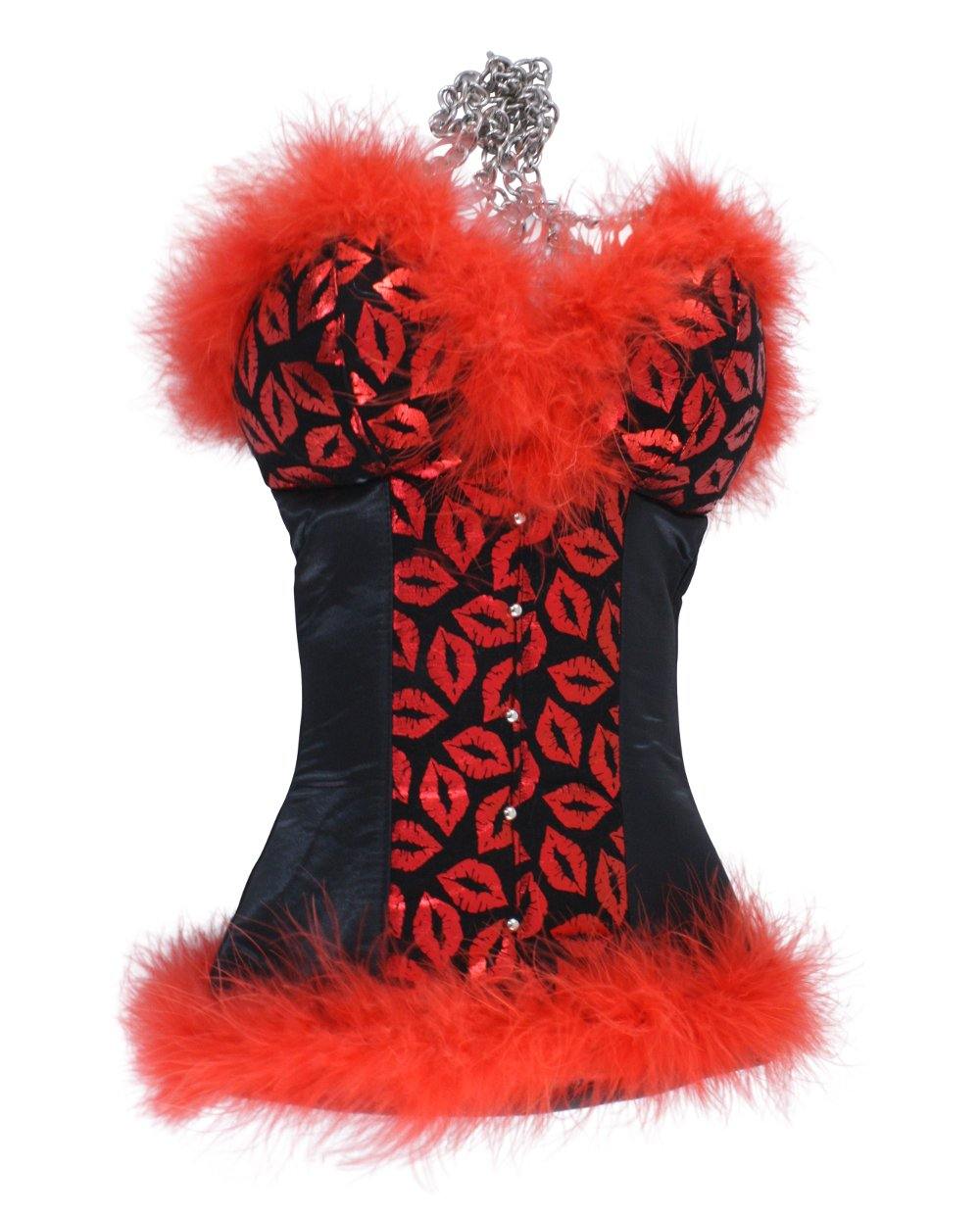 Red Metallic Lips Bustier Wine Carrier by Tipsy Totes